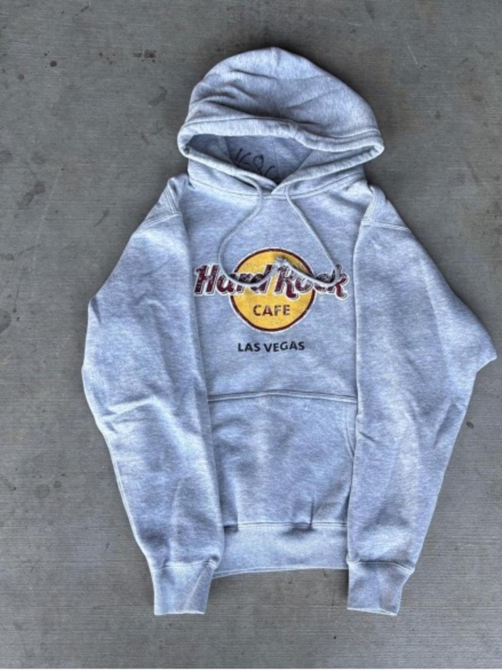 Vintage Hard Rock Cafe Las Vegas Graphic Hoodie Heather Gray Size Medium